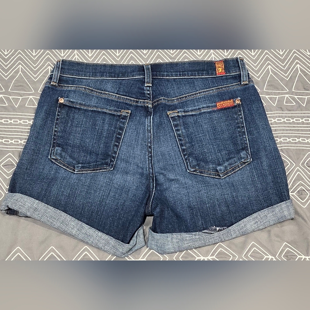 7 For All Mankind Relaxed Mid Roll Shorts Size 26 - Picture 2 of 9
